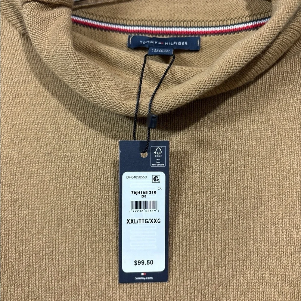 Tommy Hilfiger, Plus Size Long Sleeve Knit Turtleneck, XXL, Tan - Picture 5 of 10